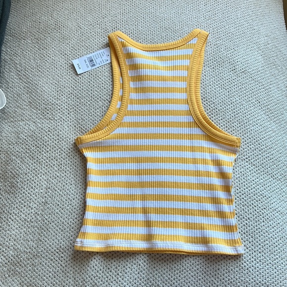 PACSUN Yellow & White Striped Halter Crop Top - Picture 4 of 6
